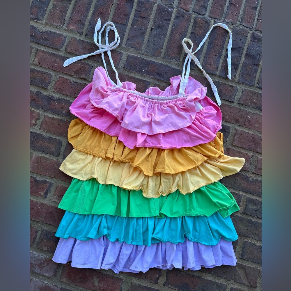 Lola + The Boys Pink, Mustard, Yellow, Green, Teal, Lavender Ruffle Sundress